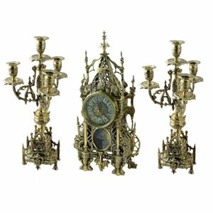 Bronza Portugal BP-12032 Каминные часы с канделябрами в наборе кафедральный