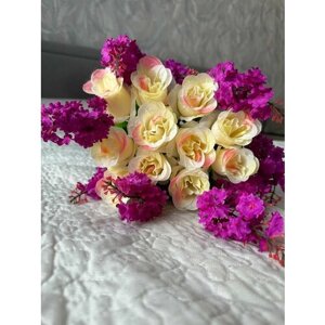 Букет искусственных цветов из роз и сирени