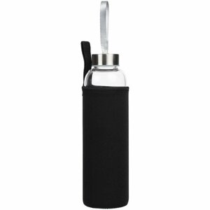 Бутылка для воды Sleeve Ace, черная, диаметр 6,6 см; высота 23 см; упаковка: 7,5x7,5x24,5 см, бутылка - боросиликатное стекло; чехол - неопрен