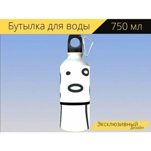 Бутылка фляга для воды "Гриб, мухомор, летать мухомор" 750 мл. с карабином и принтом