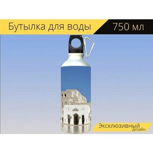 Бутылка фляга для воды "Оман, мускат, оперный дом" 750 мл. с карабином и принтом