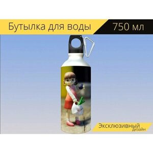 Бутылка фляга для воды "Персона, японский, аниме" 750 мл. с карабином и принтом