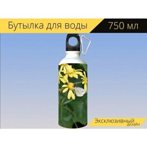 Бутылка фляга для воды "Пейзажи, япония, дом" 750 мл. с карабином и принтом