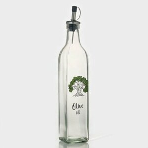 Бутылка стеклянная для соусов и масла Доляна «Дерево оливы», 500 мл, 5,530 см