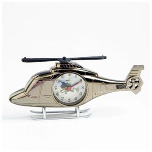 Часы - будильник настольные "Вертолет", дискретный ход, циферблат d-6.5 см, 11.5 х 27 см, АА
