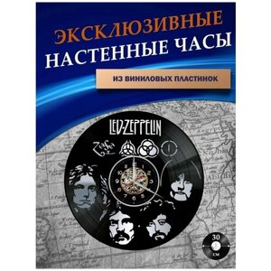 Часы настенные из Виниловых пластинок - Led Zeppelin (серебристая подложка)