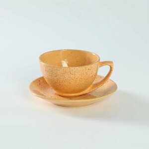 Чайная пара керамическая «Каракум», 2 предмета: чашка 250 мл, блюдце d=15 см (комплект из 3 шт)