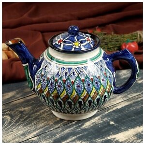 Чайник Риштанская Керамика 1000мл, посуда для сервировки, заварник для чая, для праздника