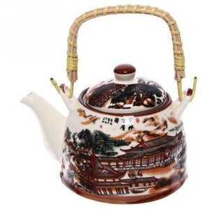 Чайник заварочный керамический 400мл с ситом «Китайская деревня»