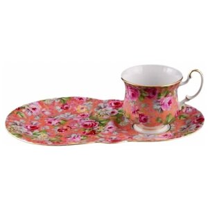 Чайный набор для завтрака на 1 персону 2 предмета Leander "Моника /Мелкие розочки /розовая"158161