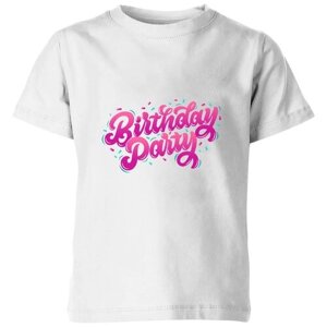 Детская футболка «Birthday Party. Вечеринка по случаю дня рождения. 152, белый)