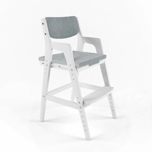 Детский растущий стул Вуди с подушками, цвет Белый/Серый Велюр