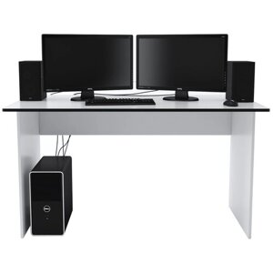 Дизайн Фабрика компьютерный стол Ascetic, ШхГхВ: 140х71.6х73.2 см, цвет: белый/черный