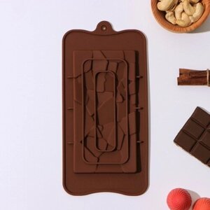 Доляна Форма для шоколада Доляна «Дробленый шоколад», 21,210,61 см, цвет коричневый