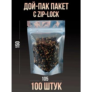 Дой-пак пакеты 105х150 с замком zip-lock, с прозрачной стороной - 100 штук