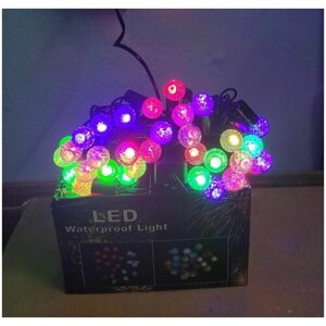 Электрогирлянда интерьерная разноцветная Шарики, 40 ламп, 6м, 8 режимов, LED, питание от сети / Гирлянда на елку