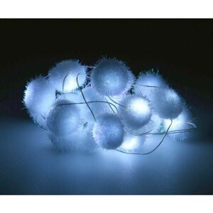 Электрогирлянда крошки снежки, 20 холодных белых LED-огней, 1.9+0.3 м, таймер, батарейки, Koopman International
