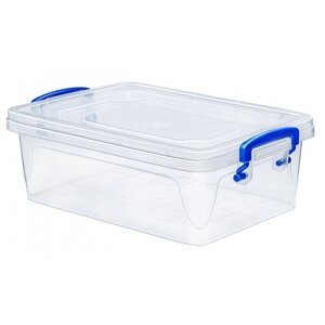 Elfplast Контейнер Fresh Box slim 3.8 л, 20x29 см, прозрачный/синий