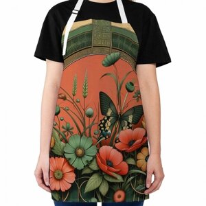 Фартук кухонный JoyArty "Восточные цветы", универсальный размер для женщин и мужчин