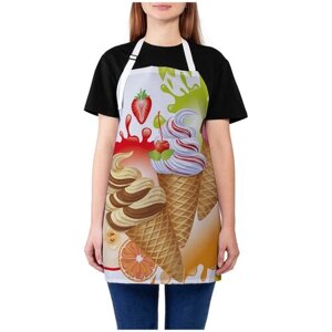 Фартук женский для готовки JoyArty "Мороженое с ягодами", универсальный размер