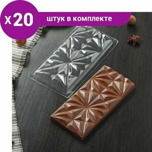 Форма для шоколада 18х8 см 'Квадраты'20 шт)