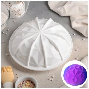 Форма силиконовая для муссовых десертов и выпечки Кристалл, 19x9,8 см, цвет белый