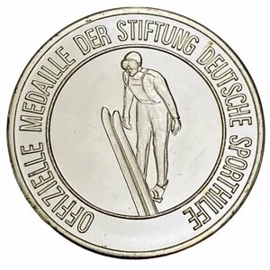 Германия, настольная медаль "Фонд спортивной помощи. Прыжки с трамплина" 1984 г. (2)