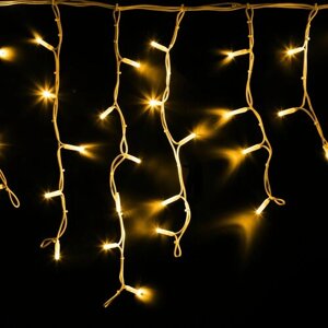 Гирлянда светодиодная Бахрома уличная, 4,0 х 0,6 м, 230 В, диоды желтые, 128 LED, новогодние товары подарки/ электрогирлянда Neon-Night