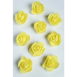 Головки цветов "Роза" мелкая 35 мм (100 шт) SF-2098, желтый №9