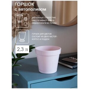 Горшок для цветов глянцевый "Истамбул" 2.3л DD Style, 17х17х15,5 см , пепельно-розовый