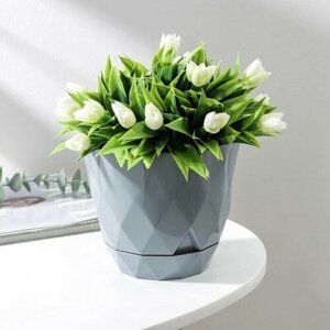 Горшок для цветов с поддоном Laurel, 1,3 л, dх14,5 см, hх12,5 см