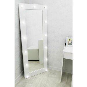 Гримерное зеркало GM Mirror 60 см х 160 см, белый, 13 ламп / косметическое зеркало