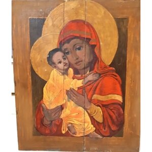 Икона Божией Матери Владимирская дерево живопись 31,5х26,5 см