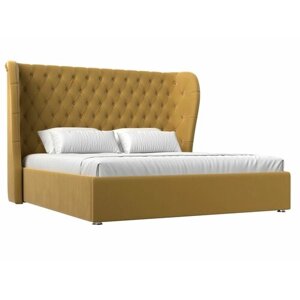 Интерьерная кровать Далия 160, Микровельвет желтый