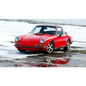 Картина на холсте 60x110 Альянс Лес "1969 Porsche тарга классика" на подрамнике / интерьер/ декор