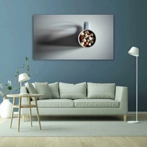 Картина на холсте 60x110 LinxOne "Чашка кофе зефир" интерьерная для дома / на стену / на кухню / с подрамником