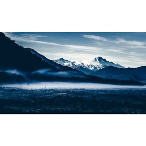 Картина на холсте 60x110 LinxOne "Природа Небо Горы Туман" интерьерная для дома / на стену / на кухню / с подрамником