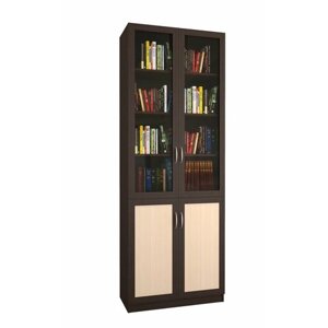Книжный шкаф "Библиограф 2.3" 80х200х40, венге цаво / дуб молочный