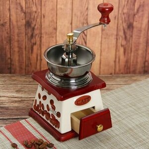 Кофемолка ручная «Кофейные зёрна», 101018 см, керамический корпус