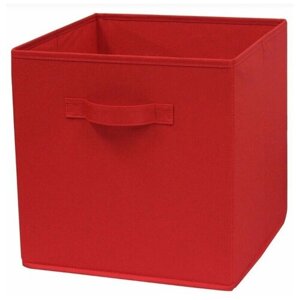 Короб кофр для хранения вещей. Коробка органайзер для одежды, игрушек. Ящик текстильный 31х31х31 см, красный
