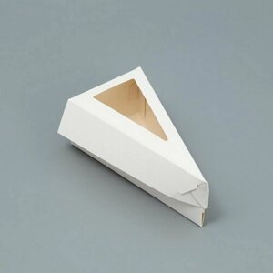Коробка для торта с окном, кондитерская упаковка "Белая" 16 x 6 x 8 см, 10 шт.