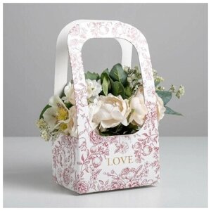 Коробка-переноска для цветов «Цветы», 17 12 32 см