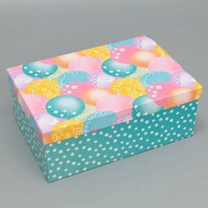 Коробка подарочная «С днем рождения», 28 х 18.5 х 11.5 см