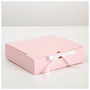 Коробка подарочная складная, упаковка, «Розовая», 31 х 24.5 х 8 см, без ленты