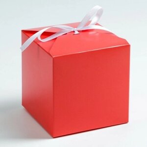 Коробка складная красная, 10 х 10 х 10 см (10 шт.)