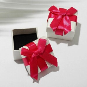 Коробочка подарочная под кольцо "Малина", 4x4, цвет бело-розовый, 6 шт.