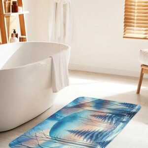 Коврик для ванной комнаты и туалета противоскользящий JoyArty "Ледяное солнце" 60х100 см