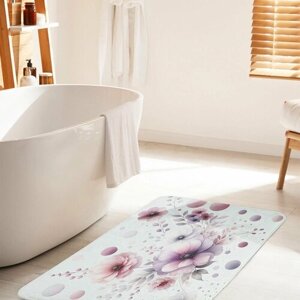 Коврик для ванной комнаты и туалета противоскользящий JoyArty "Воздушные цветы" 60х100 см