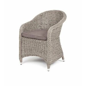 Кресло для сада 4SIS Равенна из искусственного ротанга (гиацинт), вес 8 кг, съемные чехлы, ручное плетение YH-C1103W TW gray серый