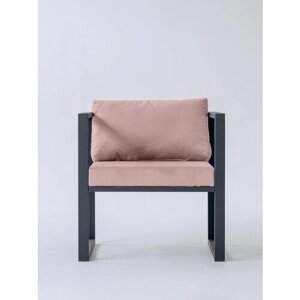 Кресло лофт Curl 70х70х85 см, обивка: велюр, цвет: розовый, на кухню, в офис, в прихожую, на балкон, в кафе, в салон красоты, прямой